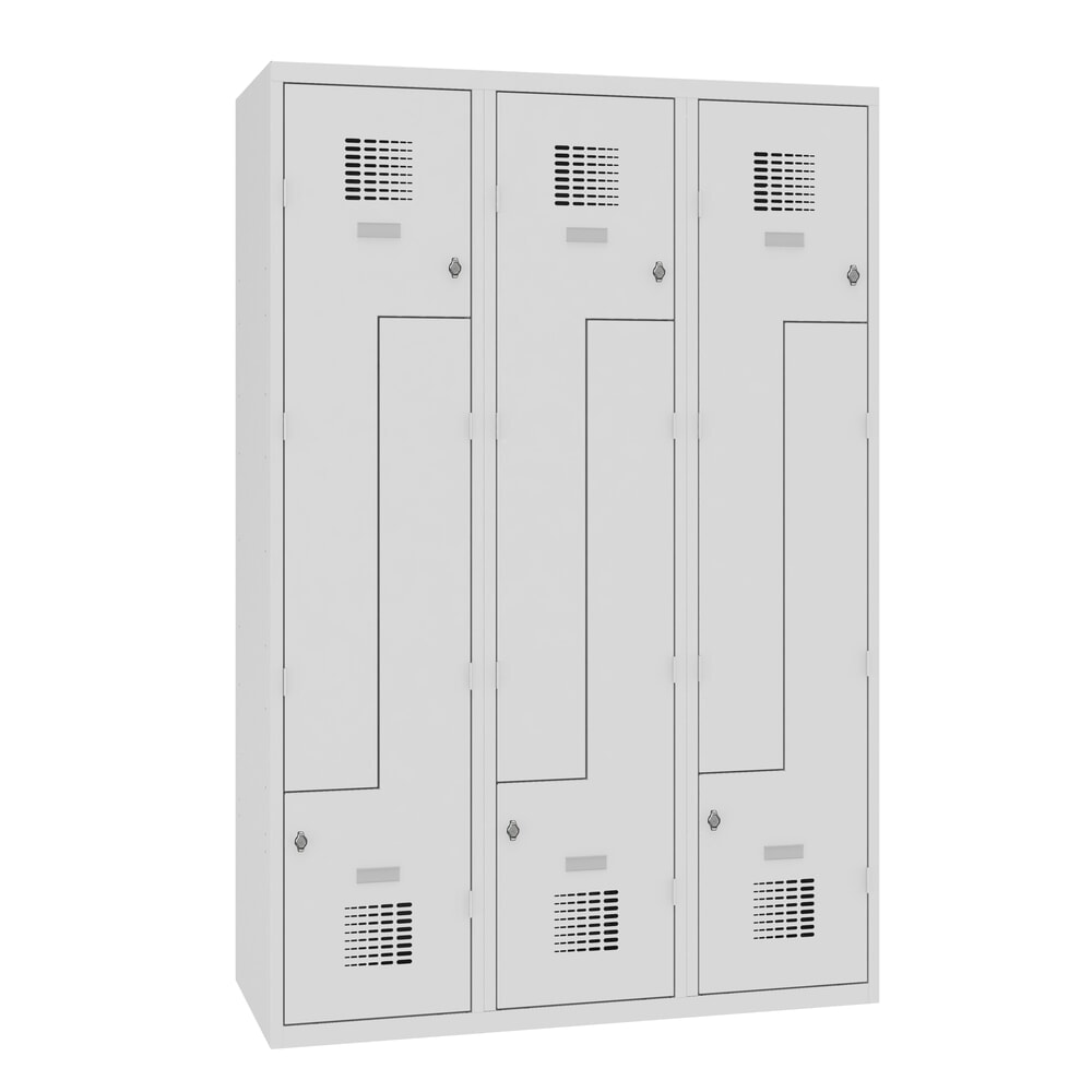 Zdjęcie produktu: Steinbock® szafka Z, 6 przegród, zamek z ryglem obrotowym, wys. x szer. x gł. 1800 x 1200 x 500 mm, jasnoszary/jasnoszary