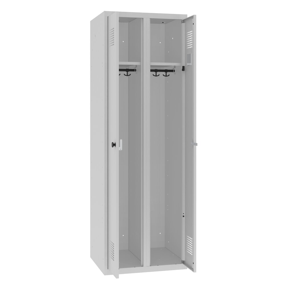 Produktabbildung Nr. 5: Steinbock® Doppelspind, 1 Abteil, Zylinderschloss, HxBxT 1800 x 600 x 500 mm, lichtgrau/lichtgrau
