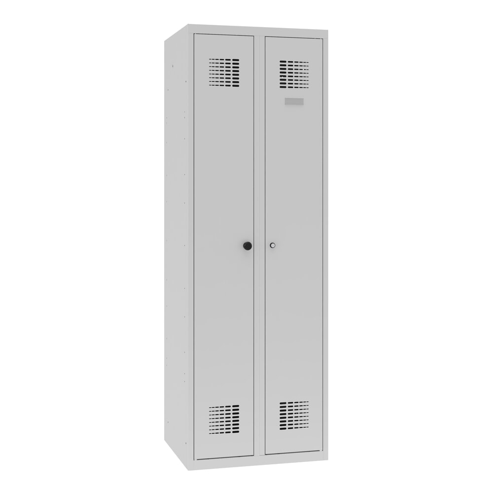 Produktabbildung Nr. 6: Steinbock® Doppelspind, 1 Abteil, Zylinderschloss, HxBxT 1800 x 600 x 500 mm, lichtgrau/lichtgrau