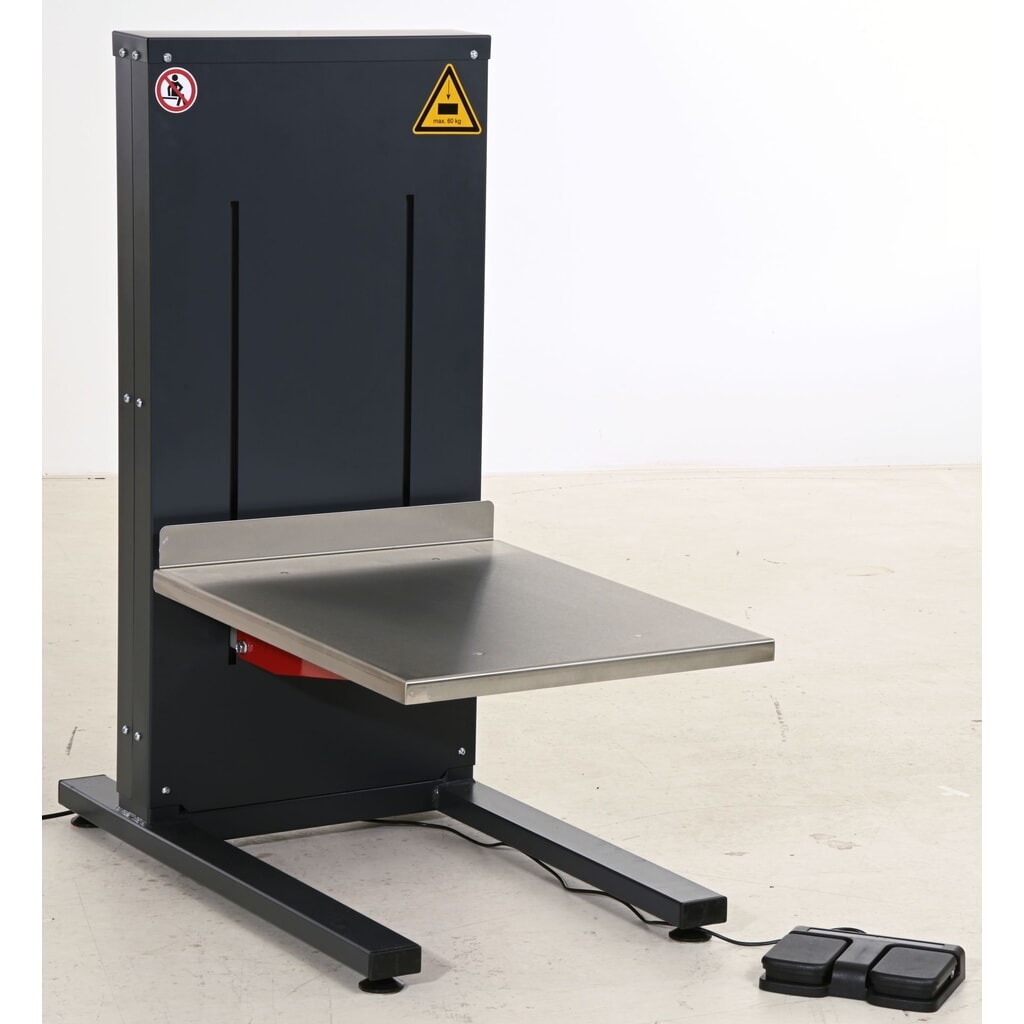 Rocholz Höhenverstellbarer Packtisch, elektrisch, stationär, HxBxT 360 - 860 mm x 450 mm x 856 mm Produktabbildung: Rocholz Höhenverstellbarer Packtisch, elektrisch, stationär, HxBxT 360 - 860 mm x 450 mm x 856 mm