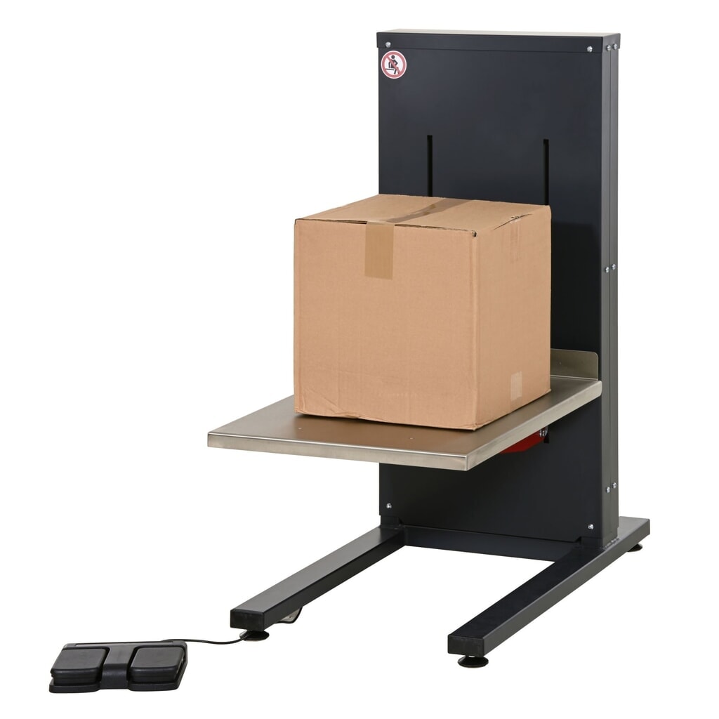 Rocholz Höhenverstellbarer Packtisch, elektrisch, stationär, HxBxT 360 - 860 mm x 450 mm x 856 mm Produktabbildung Nr. 2: Rocholz Höhenverstellbarer Packtisch, elektrisch, stationär, HxBxT 360 - 860 mm x 450 mm x 856 mm