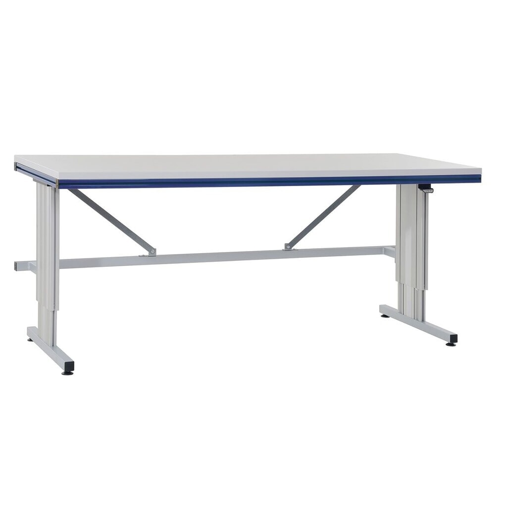 Rocholz Höhenverstellbarer Packtisch SYSTEM FLEX, elektrisch, HxBxT 720–1120 mm x 2000 mm x 800 mm Produktabbildung: Rocholz Höhenverstellbarer Packtisch SYSTEM FLEX, elektrisch, HxBxT 720–1120 mm x 2000 mm x 800 mm