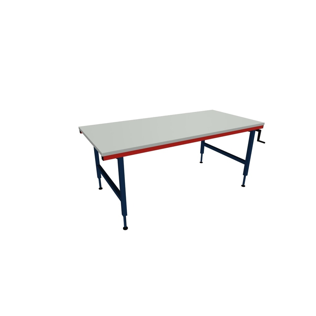 Rocholz Höhenverstellbarer Packtisch SYSTEM 2000, manuell, HxBxT 710–960 mm x 2000 mm x 920 mm Produktabbildung: Rocholz Höhenverstellbarer Packtisch SYSTEM 2000, manuell, HxBxT 710–960 mm x 2000 mm x 920 mm