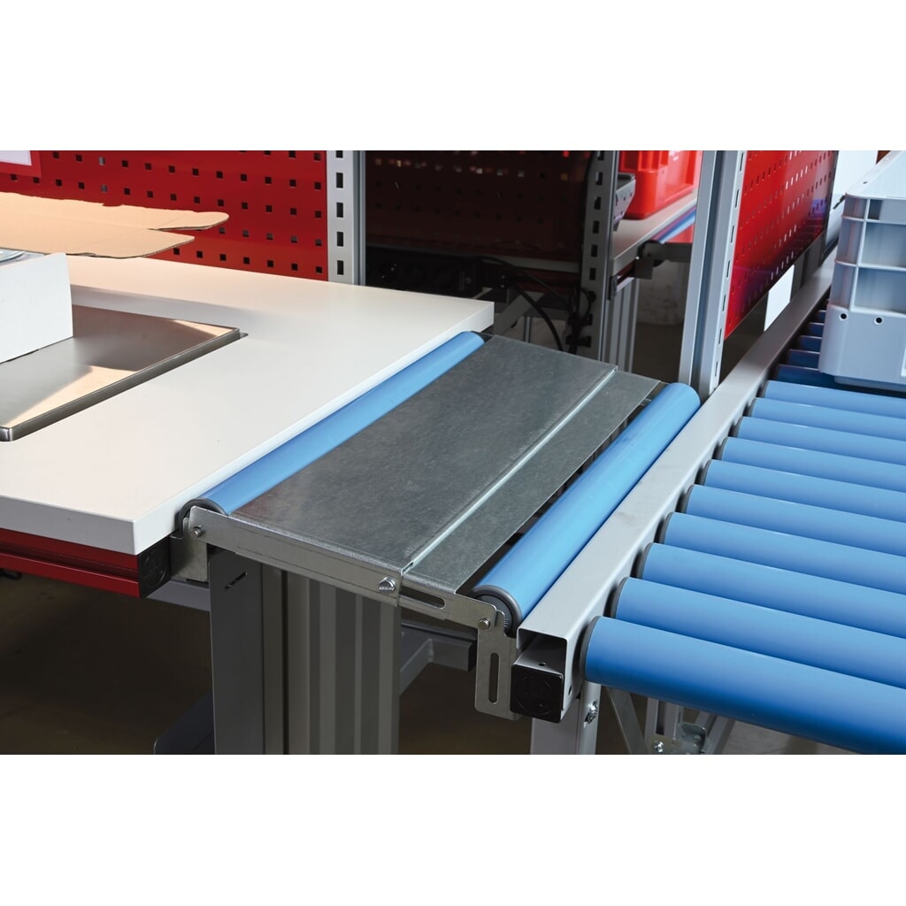 Übergangsbrücke von Tisch zu Rollenbahnen für Rocholz Packtisch SYSTEM FLEX Produktabbildung: Übergangsbrücke von Tisch zu Rollenbahnen für Rocholz Packtisch SYSTEM FLEX