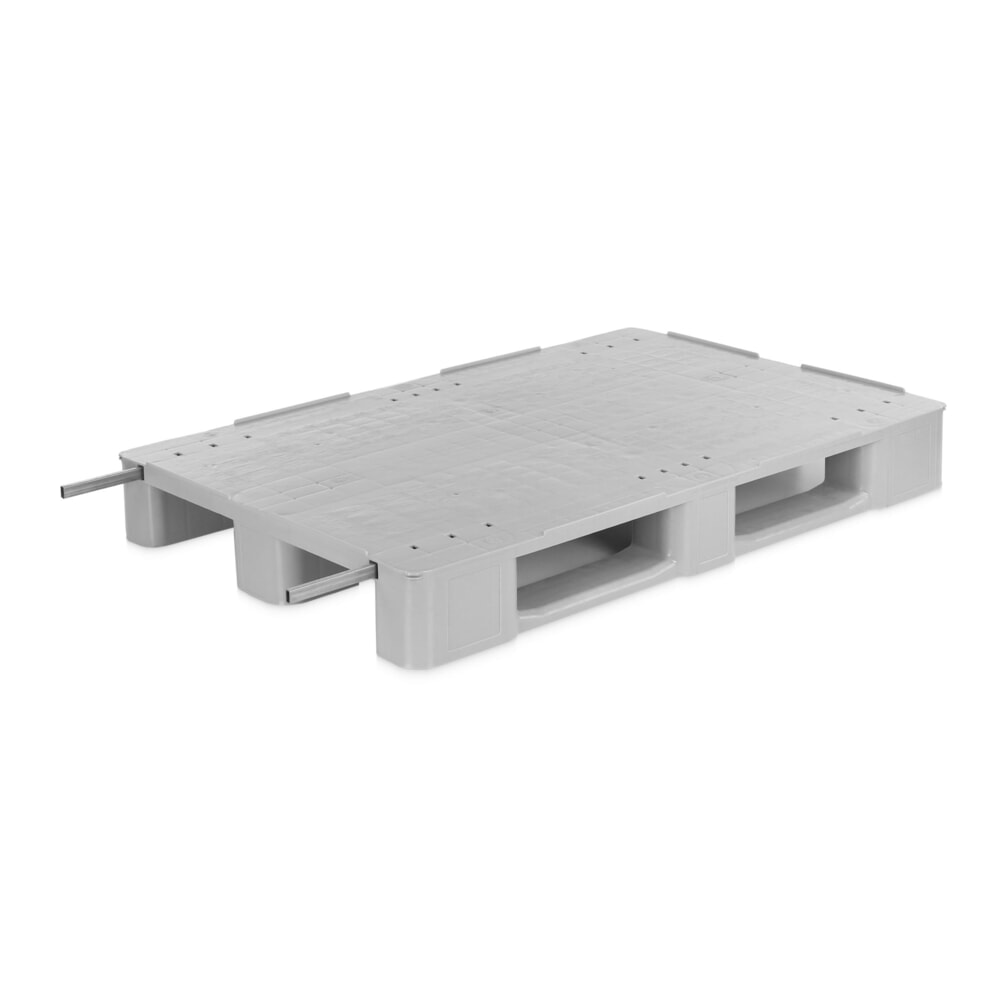 Produktabbildung: Alpha EURO-Kunststoffpalette, Polyethylen, stahlverstärkt, geschlossenes Oberdeck, grau
