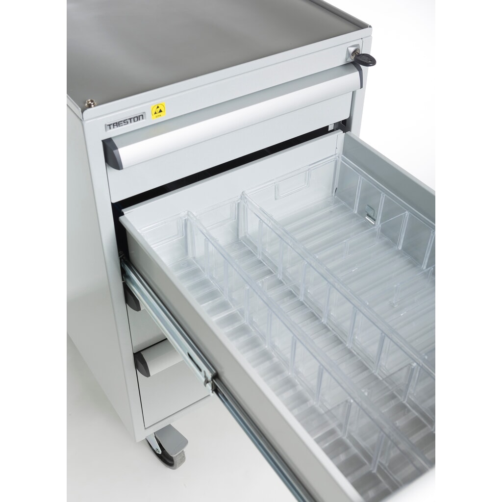 TRESTON Schubladenblock 45/56-2 Standard, ESD, HxBxT 700 x 450 x 520 mm, Schubladen: 2x 100 mm, 2x 150 mm, mit Rollen Produktabbildung Nr. 5: TRESTON Schubladenblock 45/56-2 Standard, ESD, HxBxT 700 x 450 x 520 mm, Schubladen: 2x 100 mm, 2x 150 mm, mit Rollen