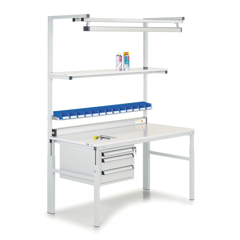 Produktabbildung Nr. 5: Ablagebord für TRESTON Sichtlagerkästen, BxT 1.419 x 145 mm, für Tischbreite 1.500 mm