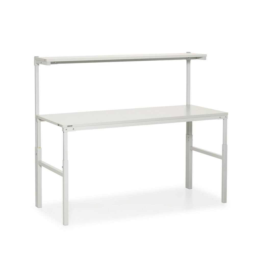Produktabbildung Nr. 1: TRESTON Arbeitstisch mit Etagenbord, höhenverstellbar, TK 300 kg, BxT 1.800 x 700 mm