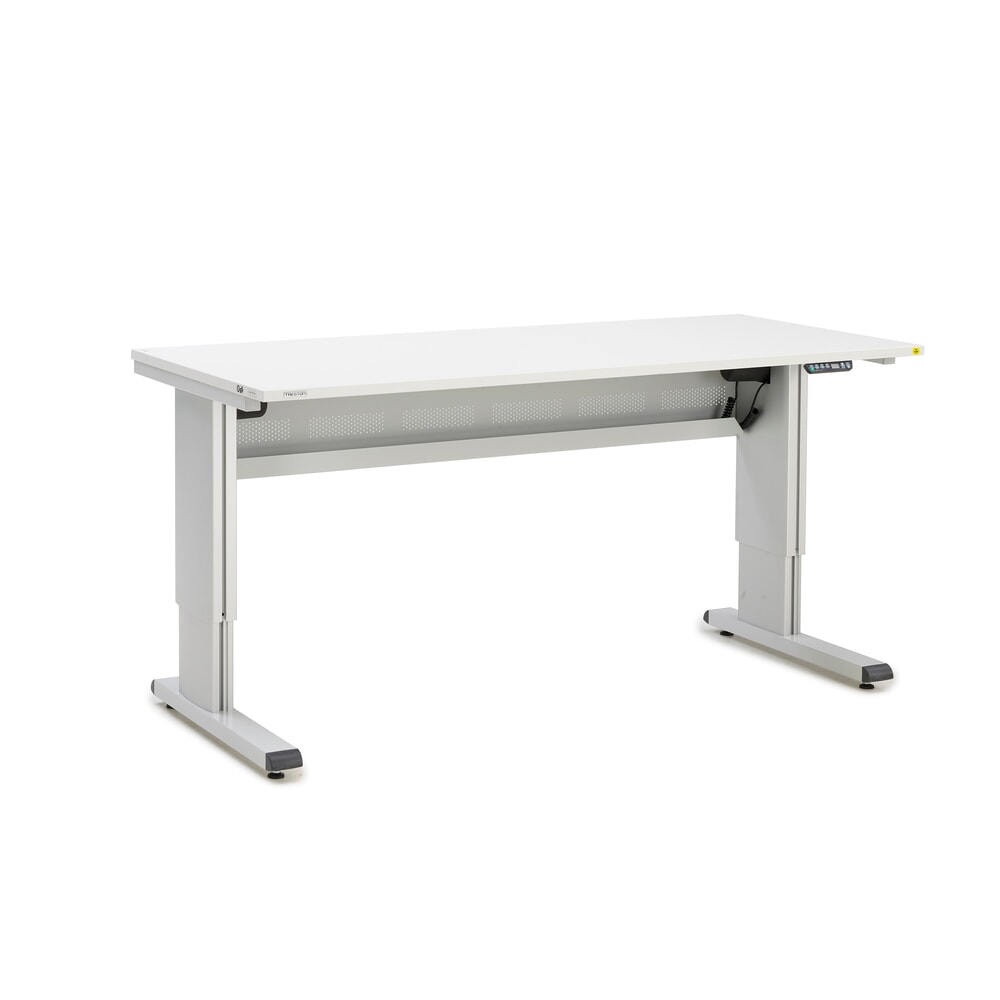 Produktabbildung: TRESTON WB-Arbeitstisch, ESD, elektrisch höhenverstellbar, BxT 1.800 x 800 mm, mit Kabelwanne
