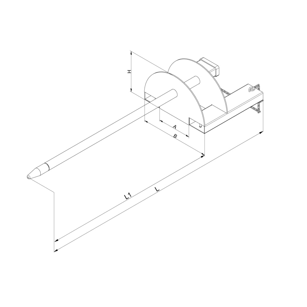 Produktabbildung Nr. 4: Eichinger® Tragdorn Aufnahme über Gabelzinken, 1000 kg, Länge 2800 mm, Dorn Durchm. 85 mm, anthrazitgrau