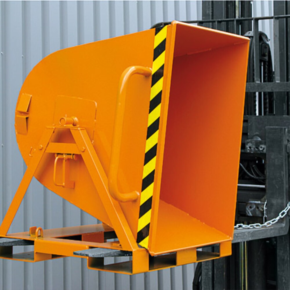 N° de l'image du produit 5 : Eichinger® Benne basculante basculable des 2 côtés, accessible des 4 côtés, 500 kg, 300 litres orangé pur