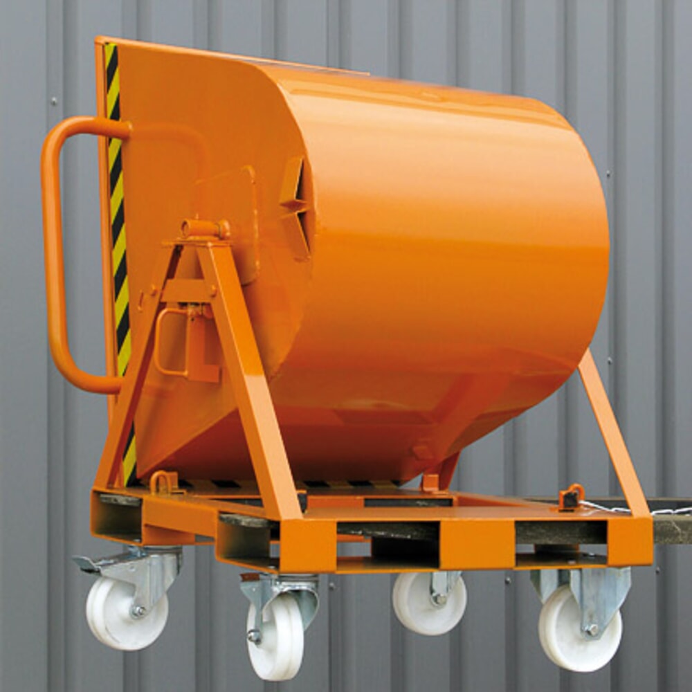 N° de l'image du produit 6 : Eichinger® Benne basculante basculable des 2 côtés, accessible des 4 côtés, 500 kg, 300 litres orangé pur