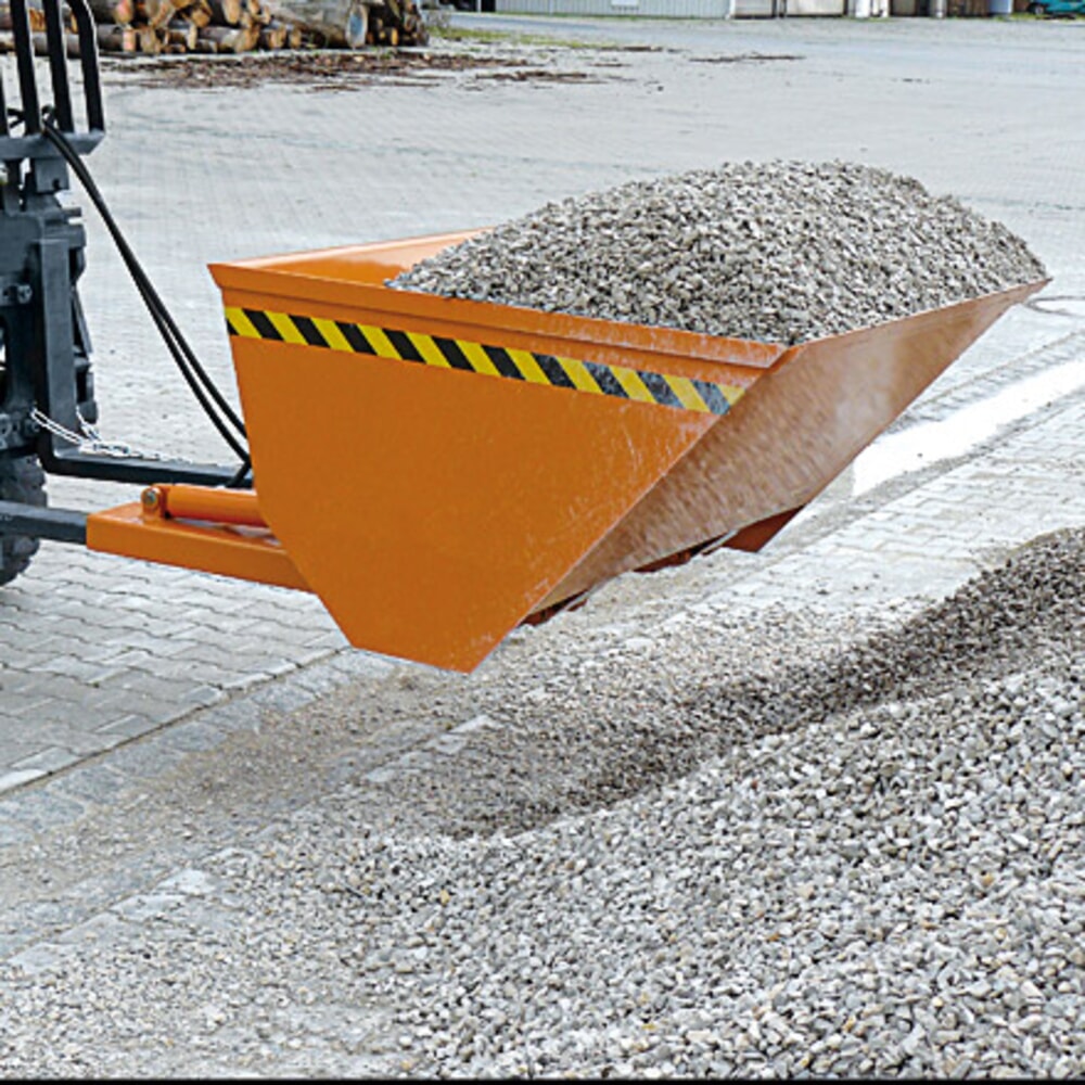 N° de l'image du produit 4 : Eichinger® Pelle chargeuse avec dispositif de basculement hydraulique, 1 600 kg, 500 litres orangé pur