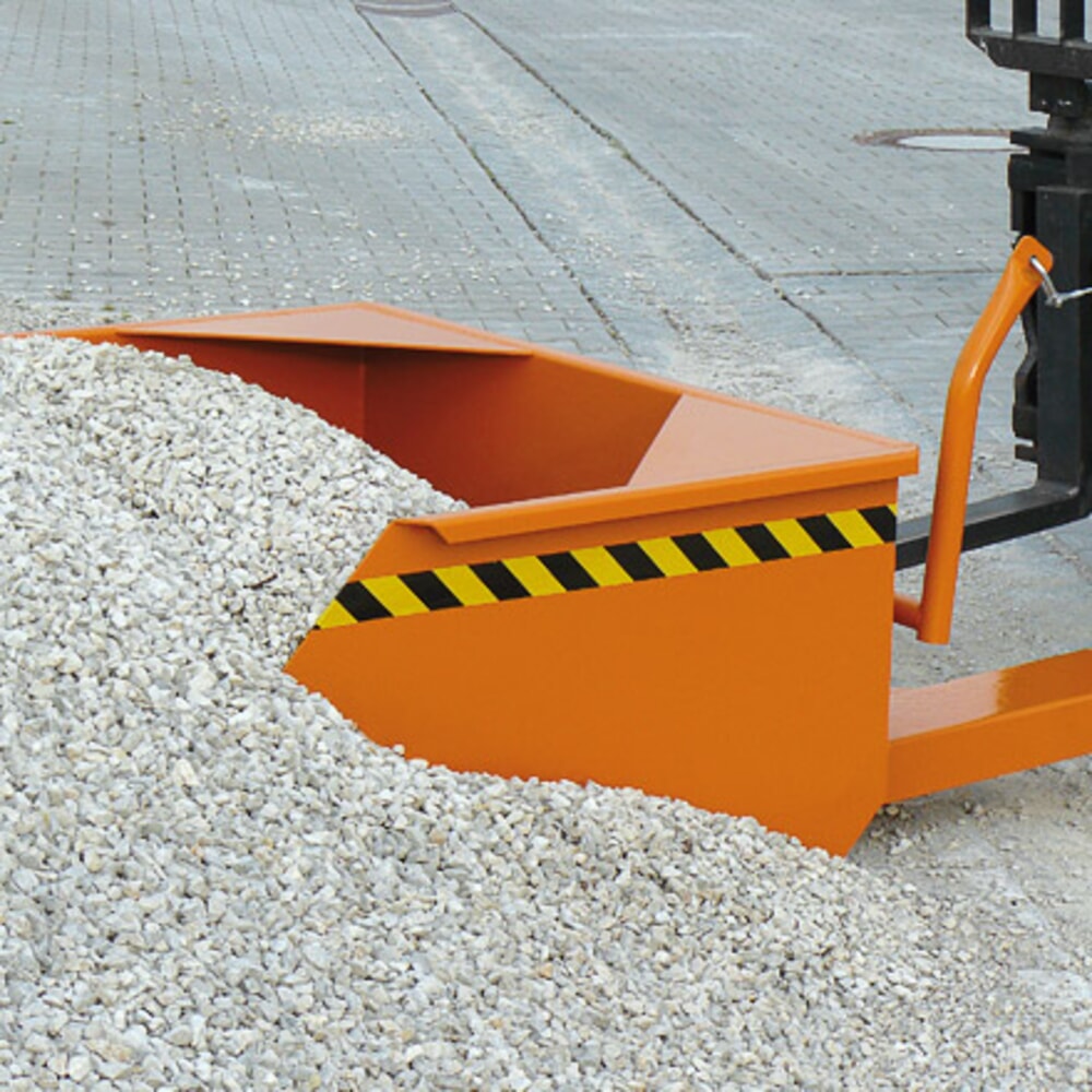 N° de l'image du produit 4 : Pelle godet Eichinger® avec entrées de fourche fermées pour chariot élévateur, 1 500 kg, 300 litres orangé pur
