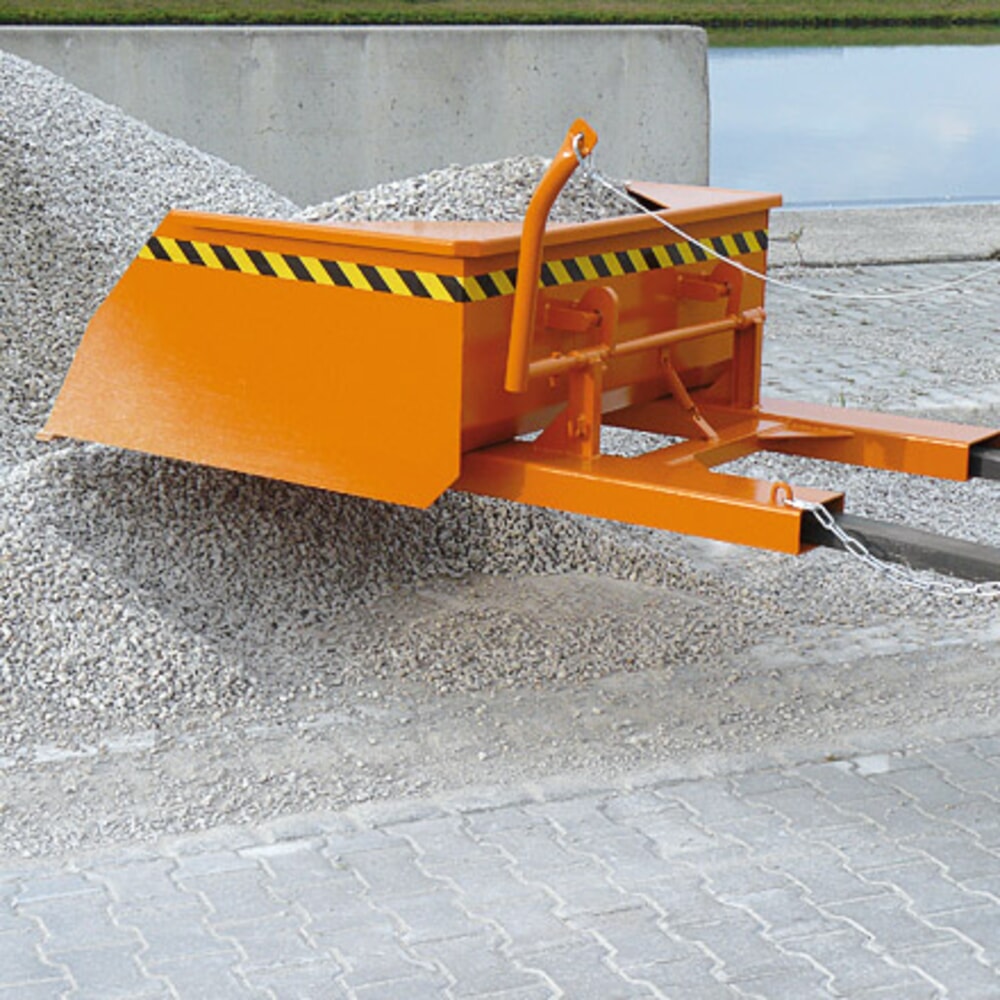 N° de l'image du produit 5 : Pelle godet Eichinger® avec entrées de fourche fermées pour chariot élévateur, 1 500 kg, 300 litres orangé pur