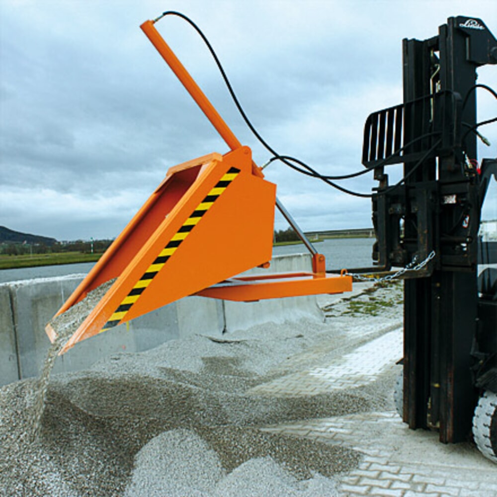 N° de l'image du produit 5 : Eichinger® Pelle godet avec basculement hydraulique, 1 000 kg, 500 litres, orangé pur