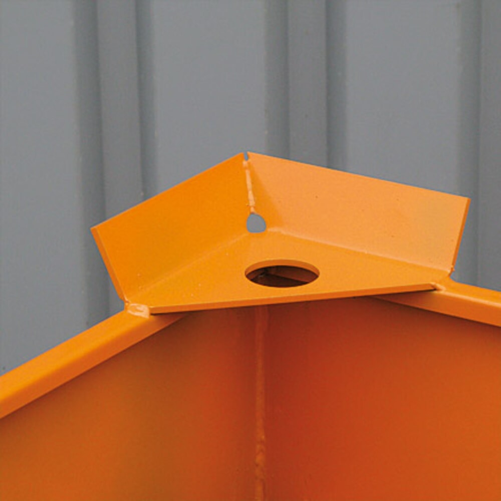 N° de l'image du produit 5 : Eichinger® Conteneur silo entrées de fourche et œillets de grue, sortie centrale commandé par levier, 300 litres, orangé pur