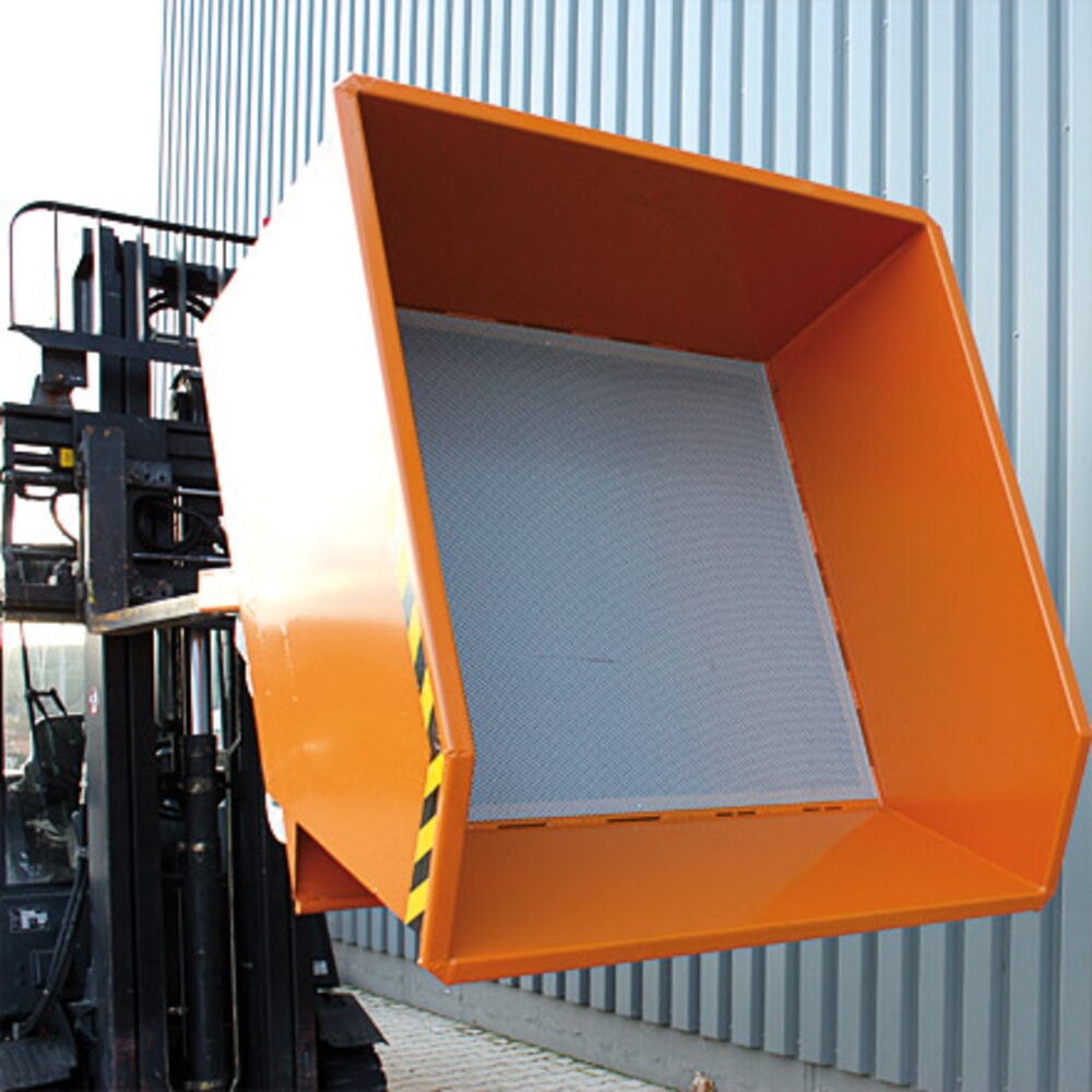 N° de l'image du produit 5 : Eichinger® Benne à copeaux à fond en tôle perforée et robinet de vidange, 1 500 kg, 1500 litres, gris anthracite