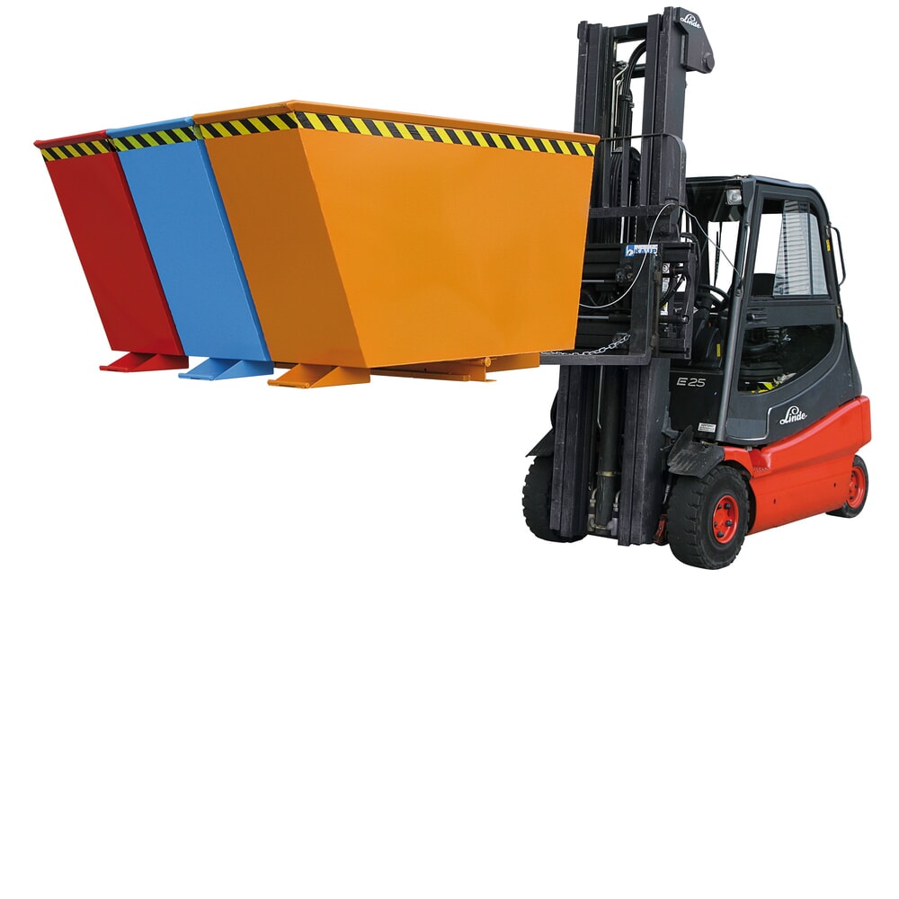 N° de l'image du produit 2 : Eichinger® Benne basculante Système de tri 2 en 1 ou « 3 en 1 », 3x600 litres, orangé pur