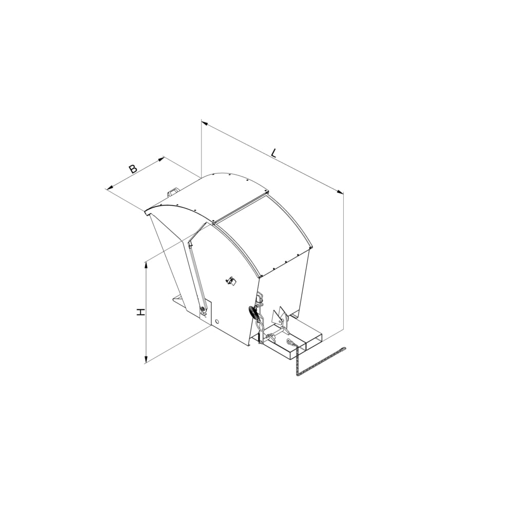 Produktabbildung Nr. 2: Eichinger® Kippbehälter mit Runddeckel, 1000 kg, 750 Liter, feuerverzinkt