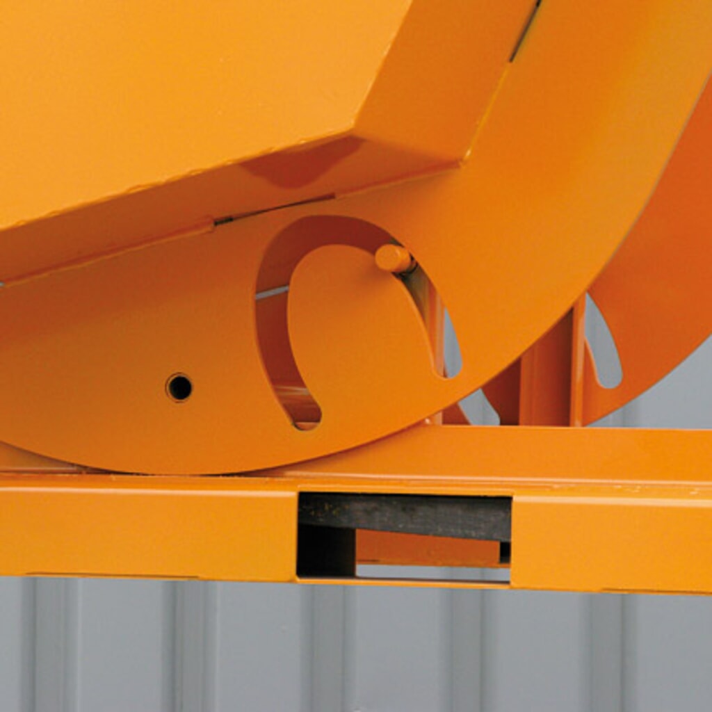 Eichinger® Kippbehälter in hoher Bauhöhe, quer zur und in Fahrtrichtung kippbar, 1000 kg, 500 Liter, reinorange Produktabbildung Nr. 5: Eichinger® Kippbehälter in hoher Bauhöhe, quer zur und in Fahrtrichtung kippbar, 1000 kg, 500 Liter, reinorange