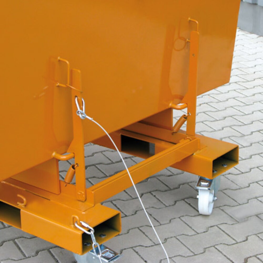N° de l'image du produit 6 : Benne basculante Eichinger® hauteur de construction élevée, basculable transversalement au sens de la marche et dans le sens de la marche, 1 000 kg, 300 litres, orangé pur