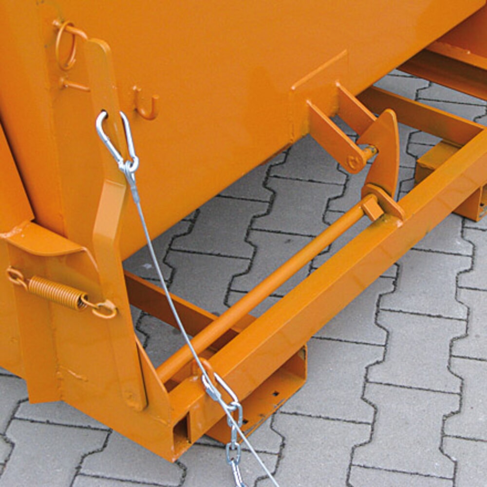 Produktabbildung Nr. 3: Eichinger® Kippbehälter mit geschützten Abrollkufen, 1000 kg, 300 Liter, reinorange