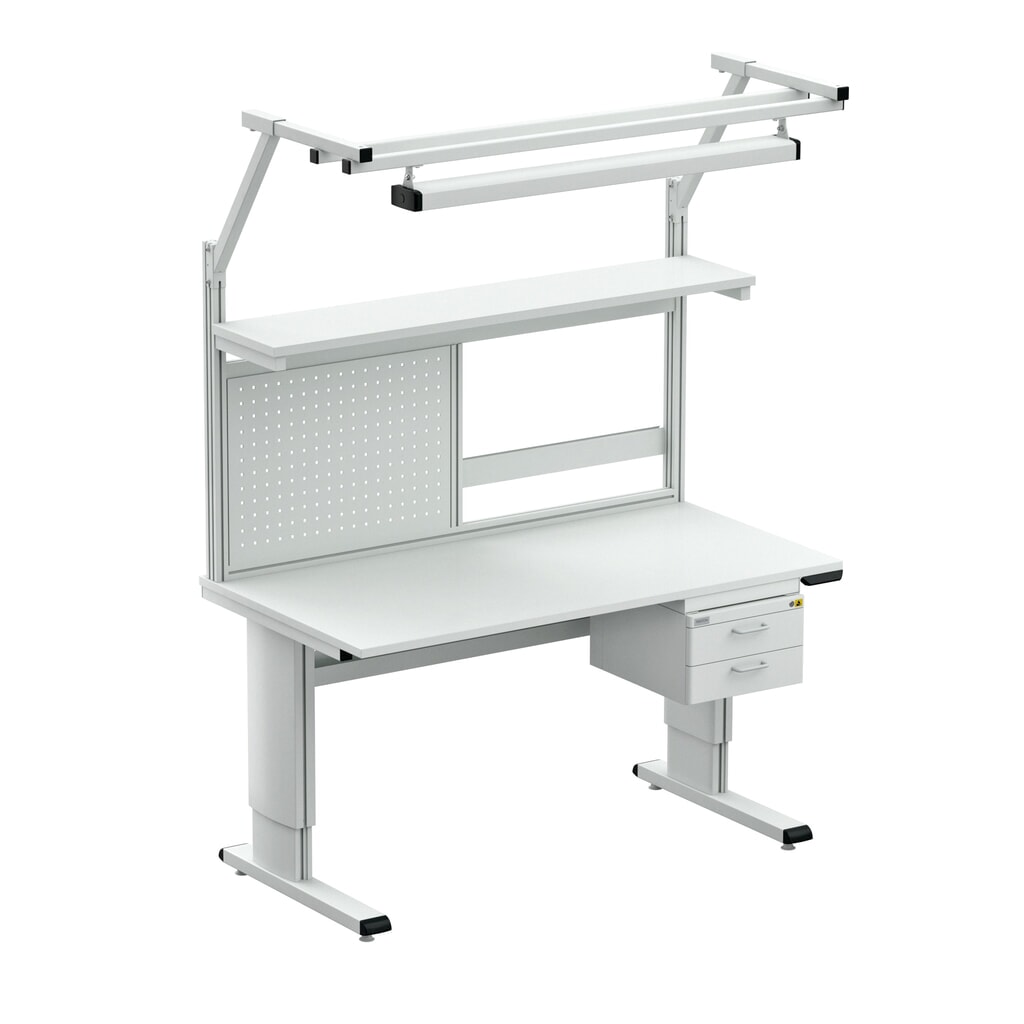 TRESTON WB-Arbeitstisch, ESD, elektrisch höhenverstellbar, BxT 1.800 x 800 mm, mit Kabelwanne Produktabbildung Nr. 3: TRESTON WB-Arbeitstisch, ESD, elektrisch höhenverstellbar, BxT 1.800 x 800 mm, mit Kabelwanne