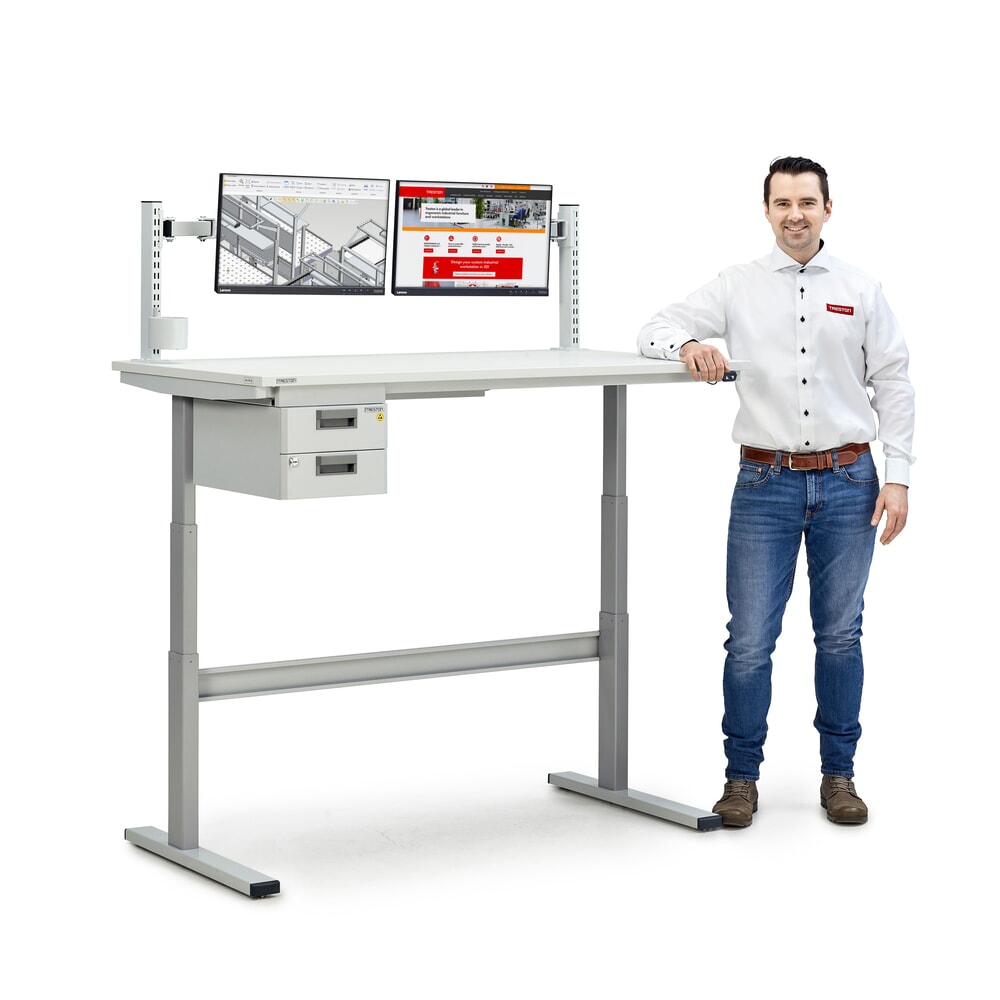 Produktabbildung Nr. 3: TRESTON TED-Arbeitstisch, elektrisch höhenverstellbar, HxBxT 630-1.270 x 1.500 x 800 mm
