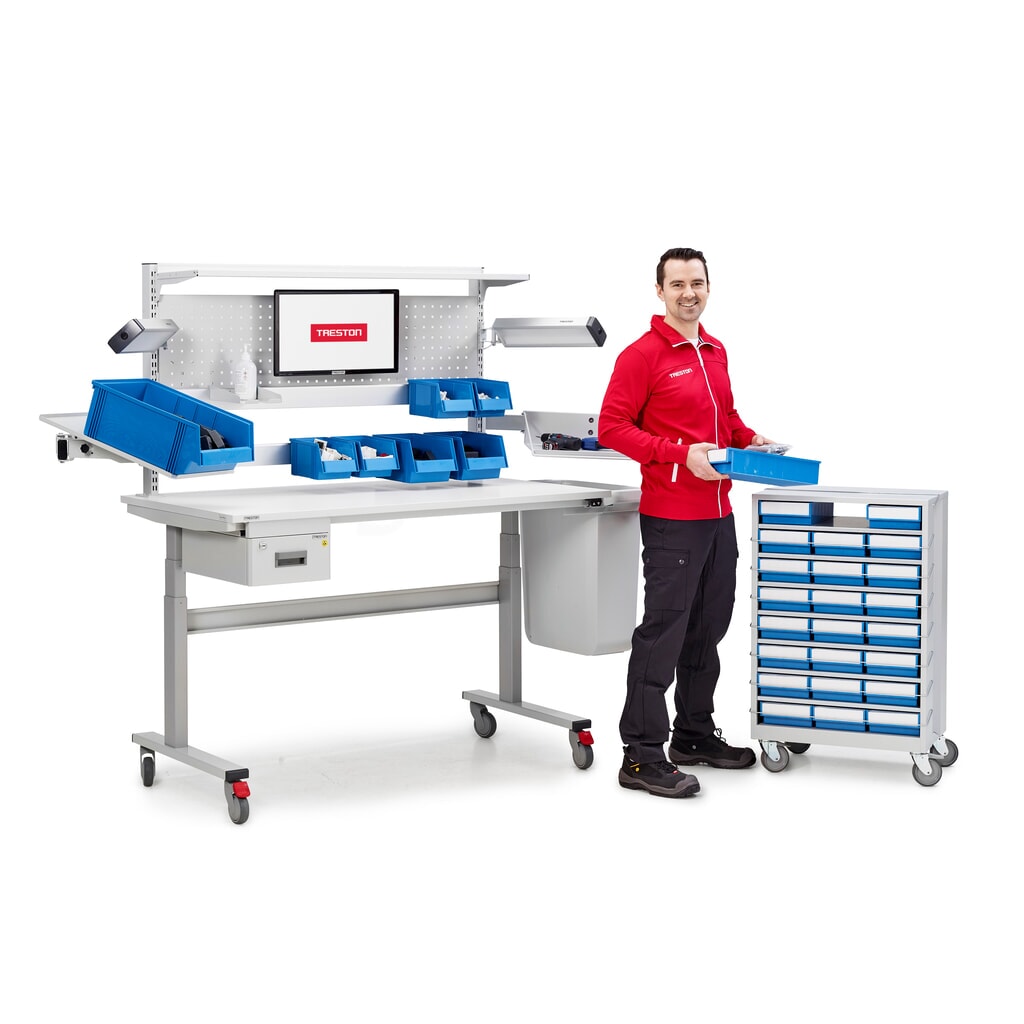 Rollen-Set für TRESTON Schubladenmagazine 870 x 605 x 410 mm, 4 Lenkrollen, 2 inkl. Feststeller Produktabbildung Nr. 3: Rollen-Set für TRESTON Schubladenmagazine 870 x 605 x 410 mm, 4 Lenkrollen, 2 inkl. Feststeller