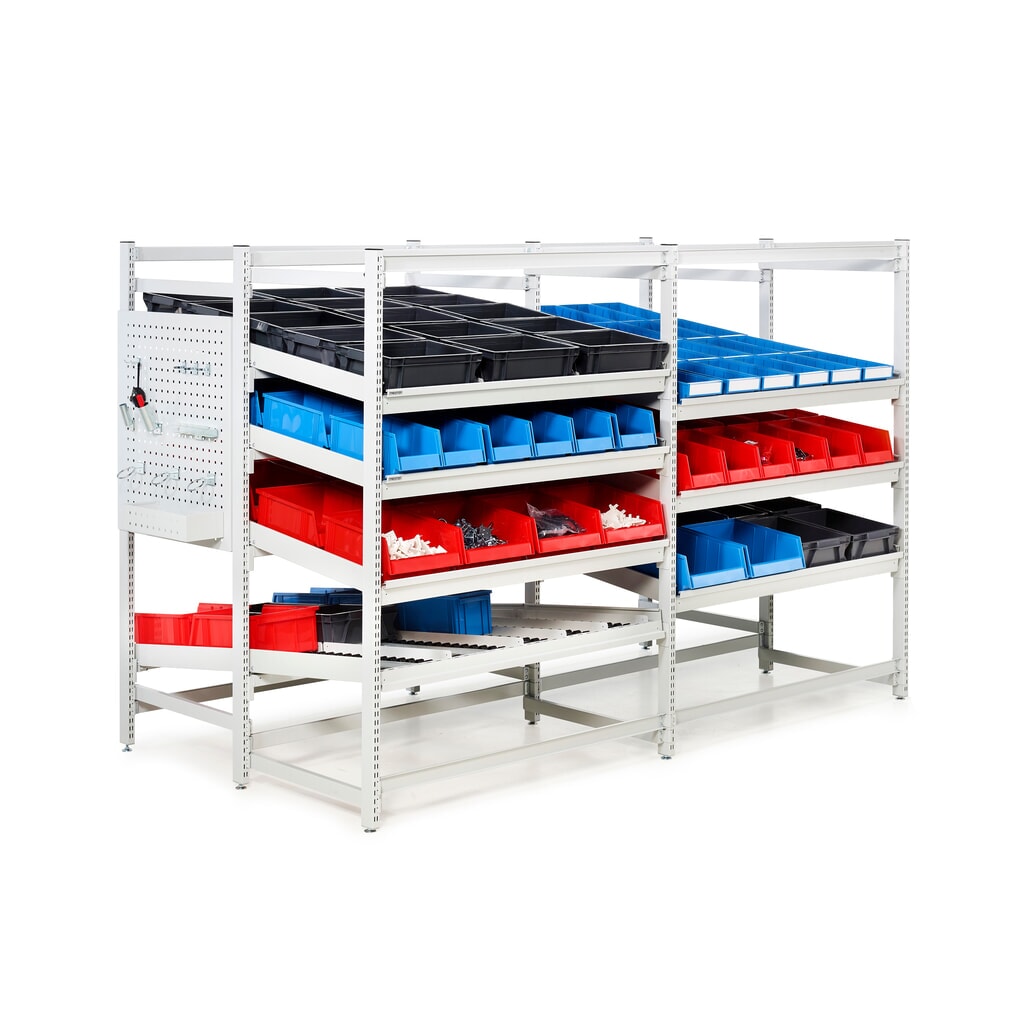 Produktabbildung Nr. 4: TRESTON FIFO-Regal, Fachlast 220 kg je Fachboden, ESD-Schutz, 3 Rollenebenen, HxBxT 1860 x 933 x 805 mm
