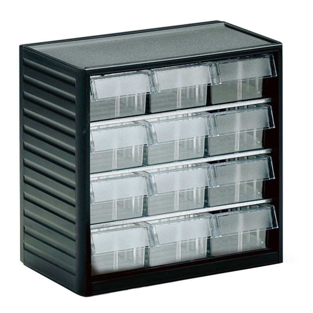 TRESTON Kleinteilemagazin Premium, Höhe 290 mm, 12 Schubladen Breite 92 mm Produktabbildung: TRESTON Kleinteilemagazin Premium, Höhe 290 mm, 12 Schubladen Breite 92 mm