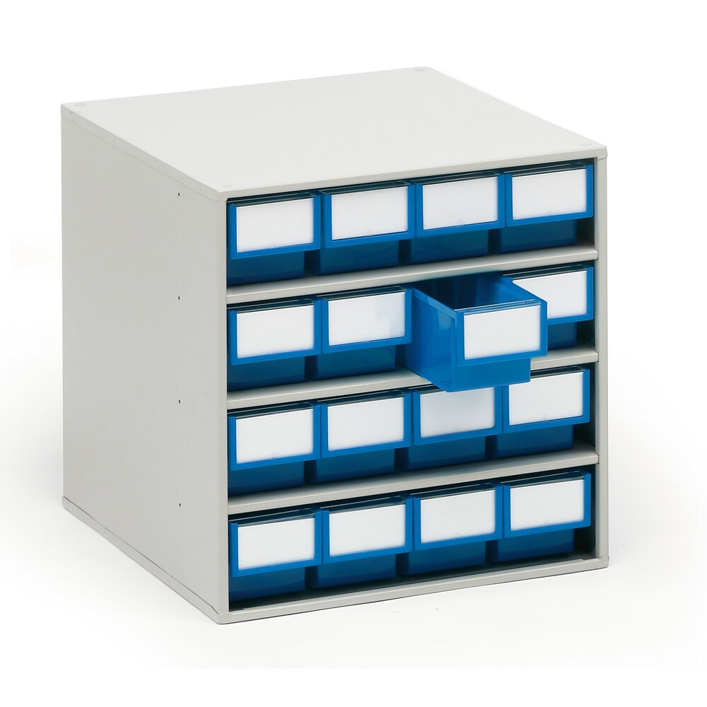 Illustration du produit: Système de rangement à tiroirs, 16 tiroirs, profondeur 400 mm, bleu