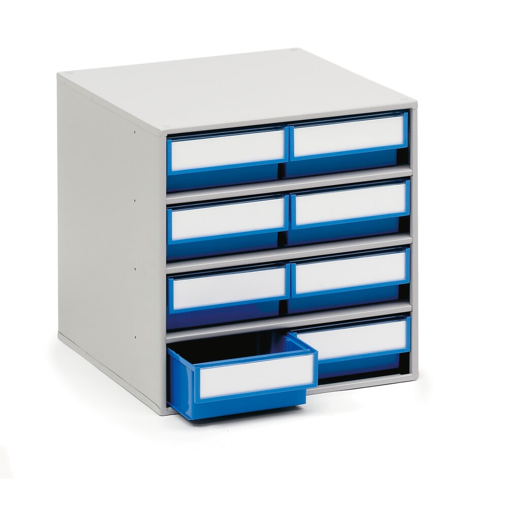 N° de l'image du produit 1 : Système de rangement à tiroirs, 8 tiroirs, profondeur 400 mm, bleu