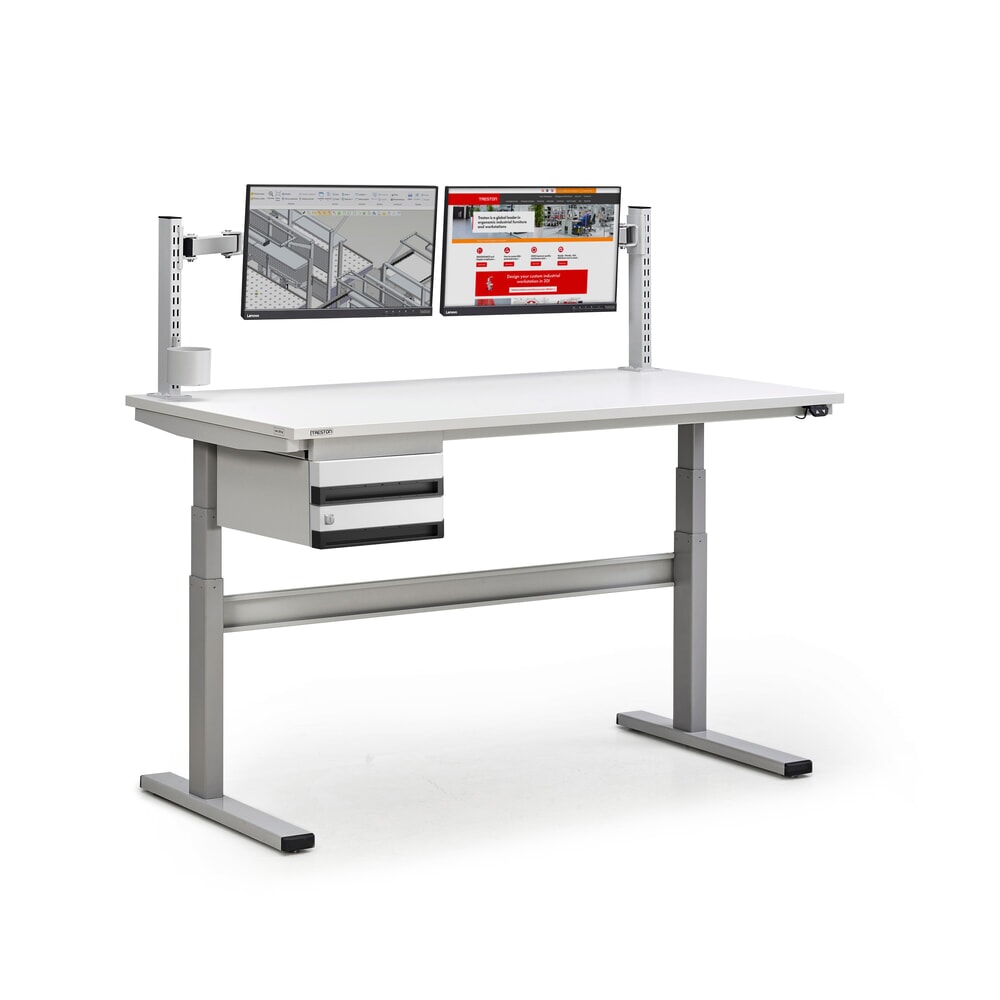N° de l'image du produit 3 : Montants perforés pour table de travail TRESTON TED, avec bride, hauteur 400 mm, 2 pcs/UV