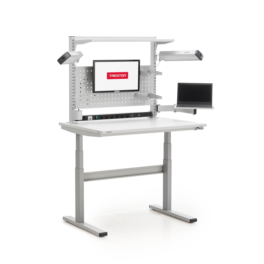 Displayhalterung für TRESTON TED-Arbeitstisch, TK 7 kg, Armlänge 2x 200 mm Produktabbildung Nr. 5: Displayhalterung für TRESTON TED-Arbeitstisch, TK 7 kg, Armlänge 2x 200 mm