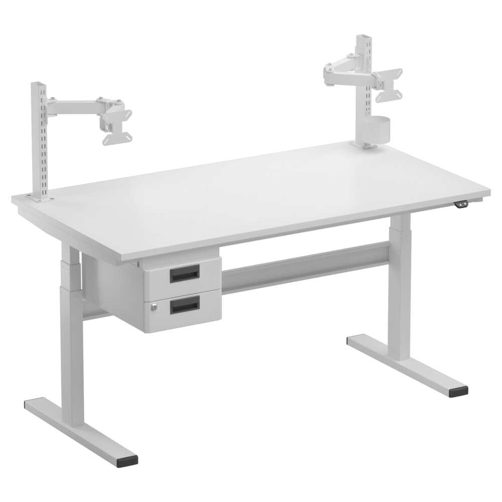 N° de l'image du produit 4 : Montants perforés pour table de travail TRESTON TED, avec bride, hauteur 400 mm, 2 pcs/UV