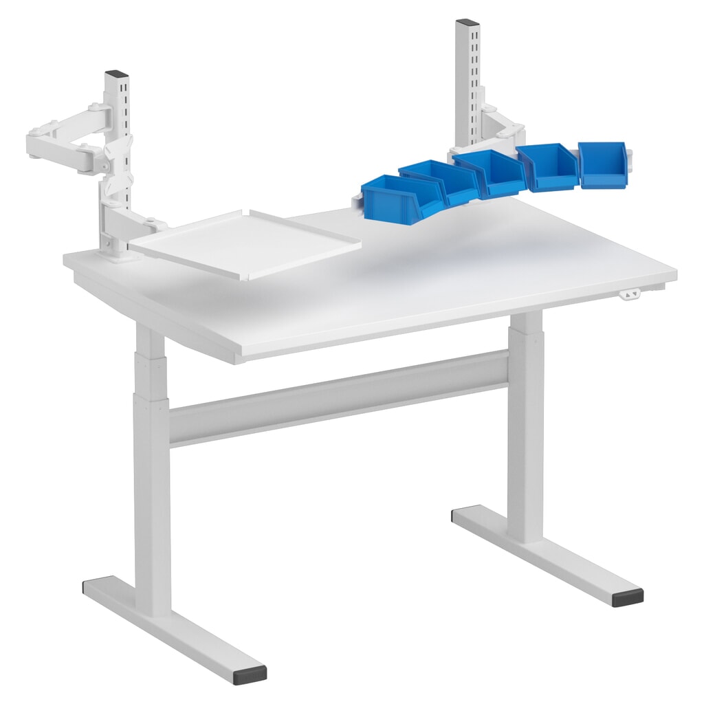 Produktabbildung Nr. 5: Rasterrohre für TRESTON TED-Arbeitstisch, mit Flansch, Höhe 400 mm, 2 Stk/VE