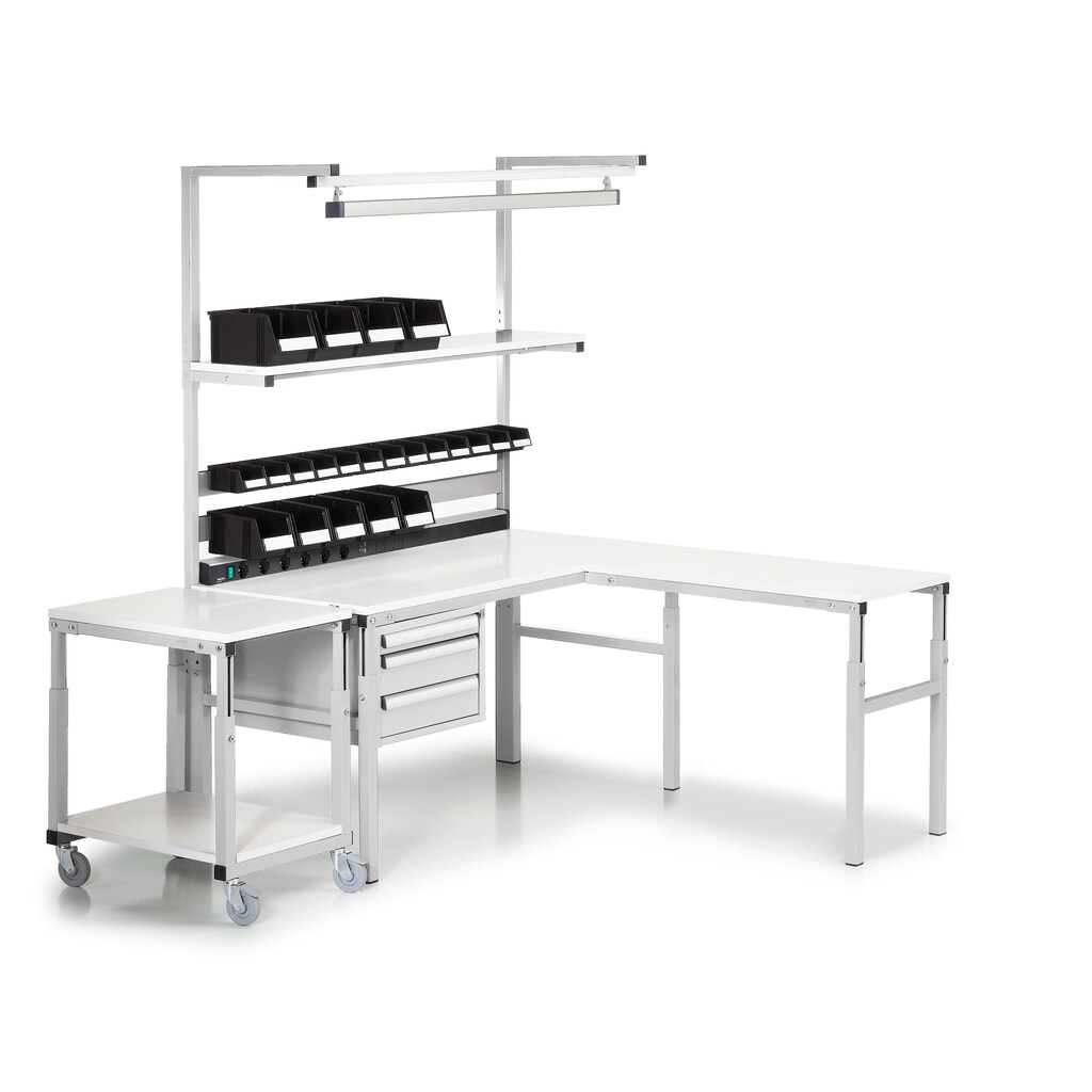 Produktabbildung Nr. 6: TRESTON TPH-Arbeitstisch mit Etagenboard, ESD, manuell höhenverstellbar, BxT 1.500 x 900 mm