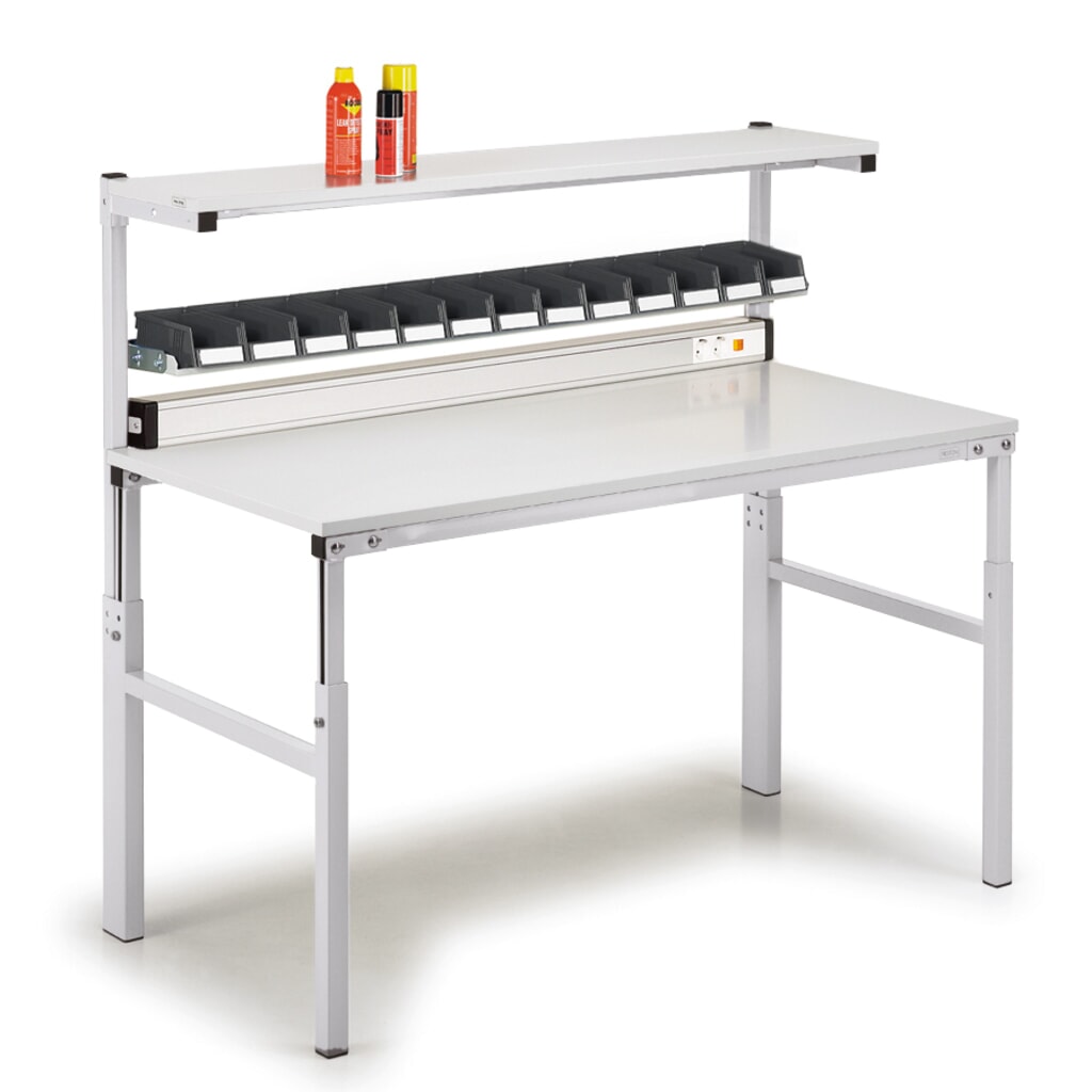 TRESTON TPH-Arbeitstisch mit Etagenboard, ESD, manuell höhenverstellbar, BxT 1.500 x 900 mm Produktabbildung Nr. 7: TRESTON TPH-Arbeitstisch mit Etagenboard, ESD, manuell höhenverstellbar, BxT 1.500 x 900 mm