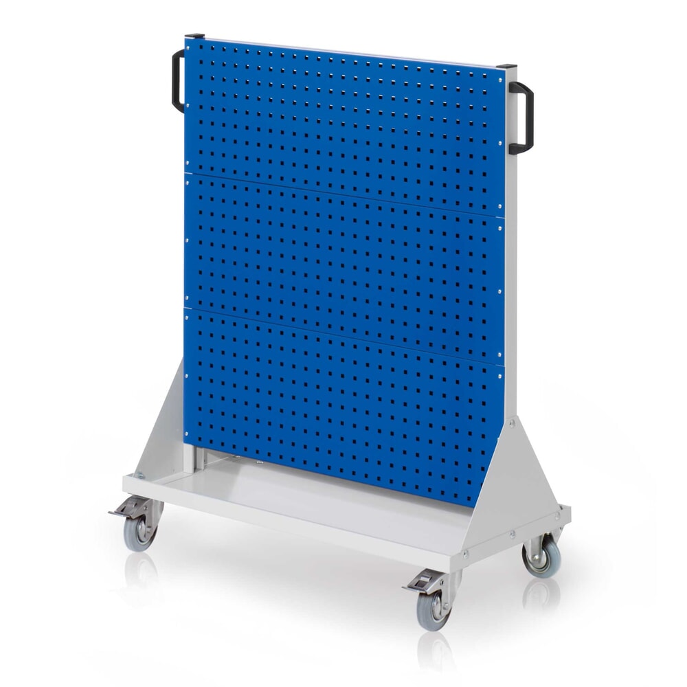 Produktabbildung: Kappes Rastermobil-Rollwagen, HxBxT 1230 mm x 1000 mm x 500 mm, 6 Lochplatten, lichtgrau/enzianblau