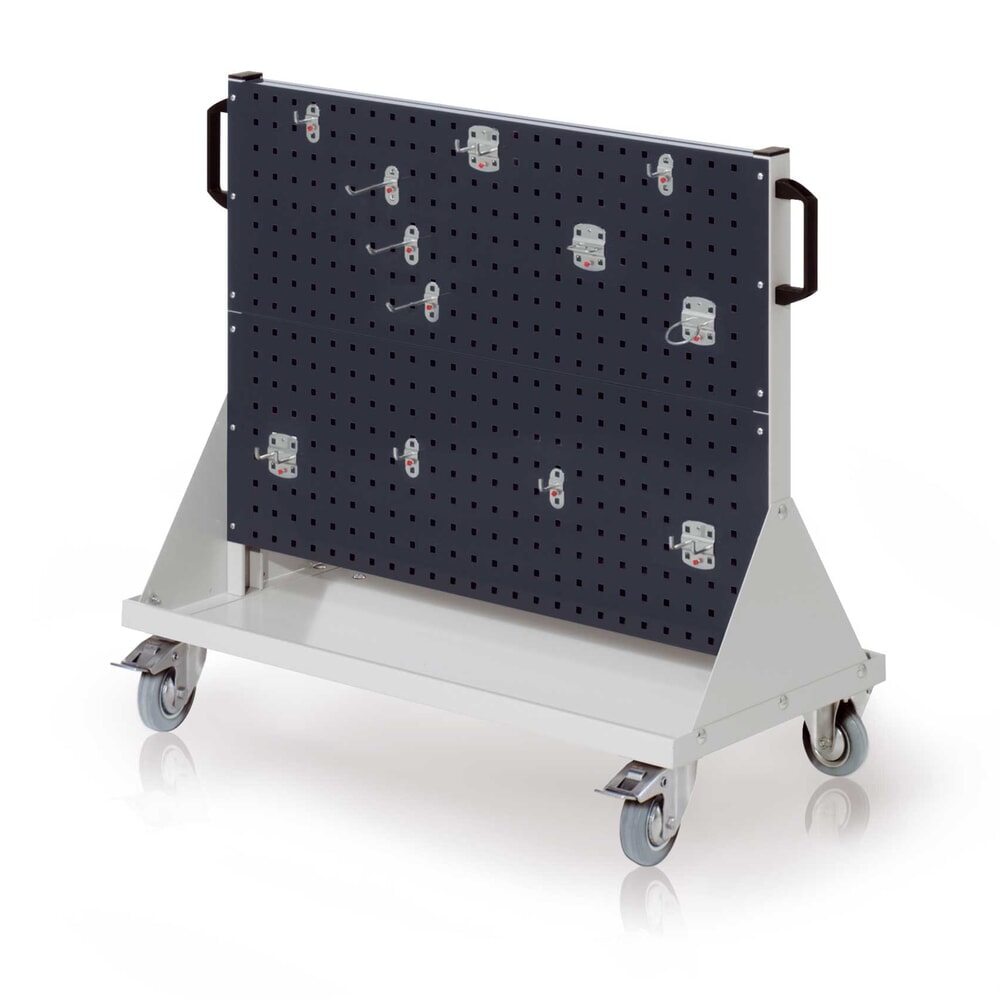 Produktabbildung: Kappes Rastermobil-Rollwagen, HxBxT 890 mm x 1000 mm x 500 mm, Werkzeughaltersortiment 12-teilig, lichtgrau/anthrazitgrau