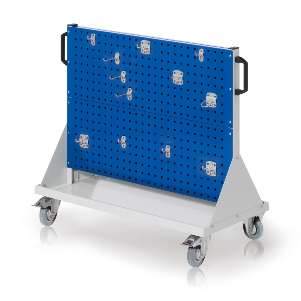 Kappes Rastermobil-Rollwagen, HxBxT 890 mm x 1000 mm x 500 mm, Werkzeughaltersortiment 12-teilig, lichtgrau/enzianblau Produktabbildung: Kappes Rastermobil-Rollwagen, HxBxT 890 mm x 1000 mm x 500 mm, Werkzeughaltersortiment 12-teilig, lichtgrau/enzianblau