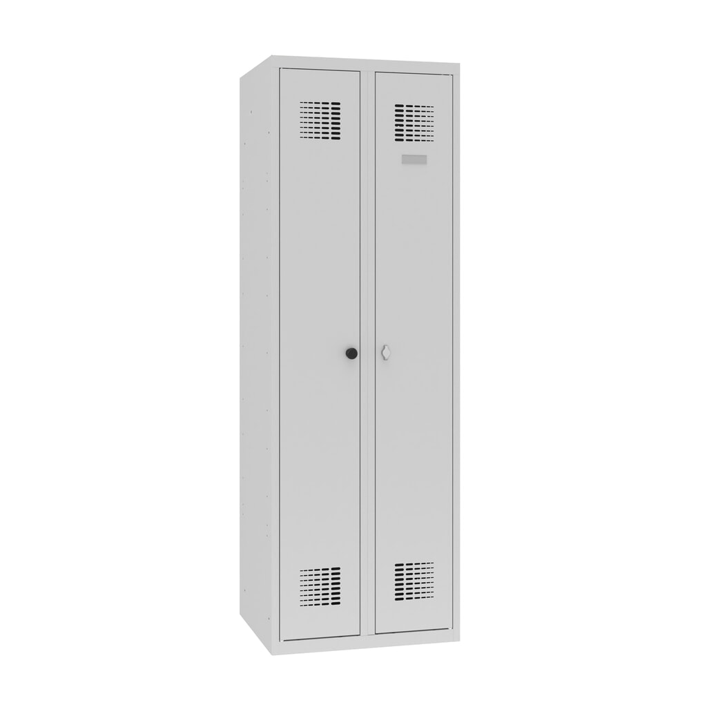 Steinbock® Doppelspind, 1 Abteil, Drehriegelverschluss, HxBxT 1800 x 600 x 500 mm, lichtgrau/lichtgrau Produktabbildung Nr. 5: Steinbock® Doppelspind, 1 Abteil, Drehriegelverschluss, HxBxT 1800 x 600 x 500 mm, lichtgrau/lichtgrau