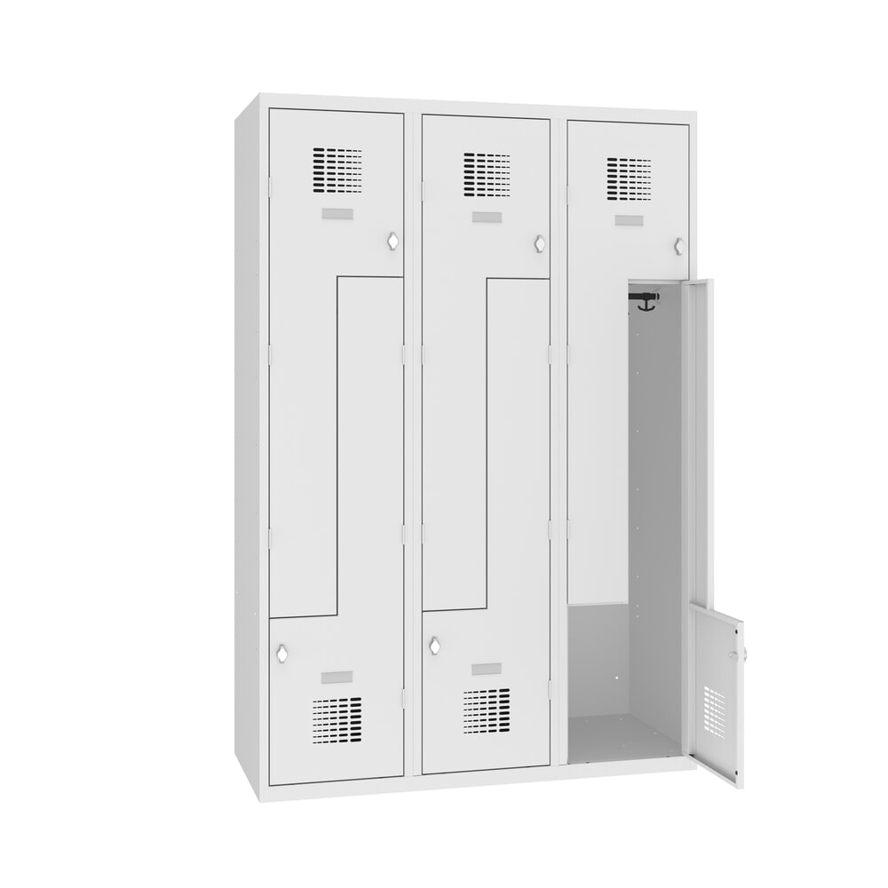 Zdjęcie produktu nr 3: Steinbock® szafka Z, 6 przegród, zamek z ryglem obrotowym, wys. x szer. x gł. 1800 x 1200 x 500 mm, jasnoszary/jasnoszary