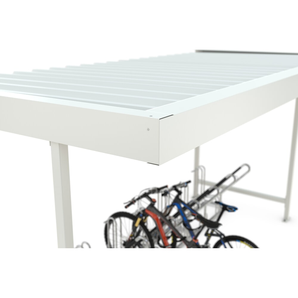 Produktabbildung Nr. 10: wsm® Fahrradüberdachung Leipzig, Flachdach mit Attika, für 8 Fahrräder