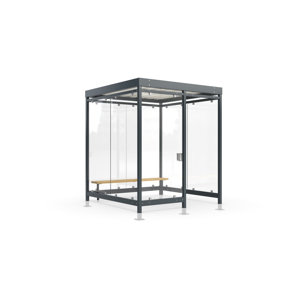 Produktabbildung: wsm® Raucherunterstand Economy Köln, ESG-Verglasung, Bausatz, HxBxT 2440 mm x 2165 mm x 2165 mm