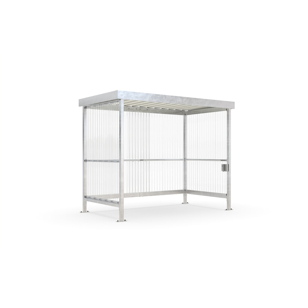 Produktabbildung: wsm® Raucherunterstand Jena Maxi, Well-PVC, Bausatz