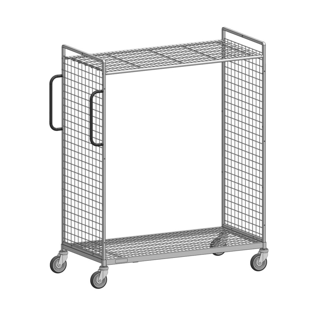 Ameise® Kommissionierwagen AK-L, 2 Gitterwände, HxBxT 1.625 x 660 x 1.330 mm Produktabbildung: Ameise® Kommissionierwagen AK-L, 2 Gitterwände, HxBxT 1.625 x 660 x 1.330 mm