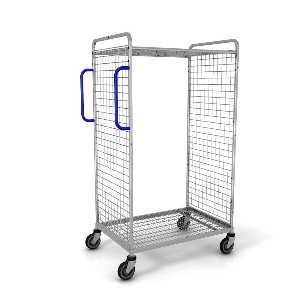 Illustration du produit: Chariot de préparation de commandes Ameise® AK-L, 2 parois grillagées, 1 plateau intermédiaire inclus, HxlxP 1 625 x 660 x 935 mm